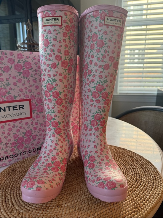 Hunter Shoes - Hunter Love Shack Fancy Pink Floral Tall Rain Boots